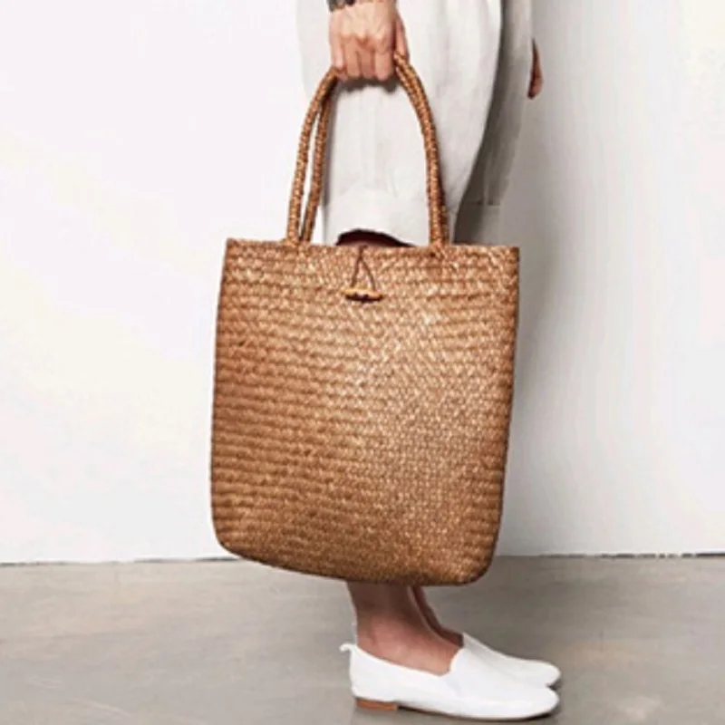 

TTOU Women Fashion Designer Lace Handbags Tote Bags Handbag Wicker Rattan Bag Shoulder Bag Shopping Straw Bag Large Capacity