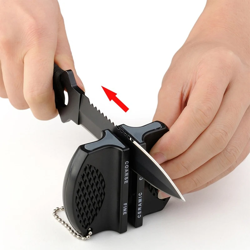 

New Mini Ceramic Rod Tungsten Steel Knife Sharpener Butterfly Type Two-stage Knife Sharpener Portable Knives Accessories
