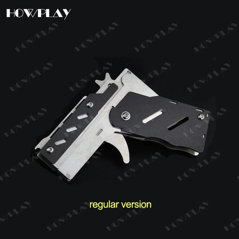 HowPlay Резиновая лента металлический мини игрушечный пистолет складные 6 пуль
