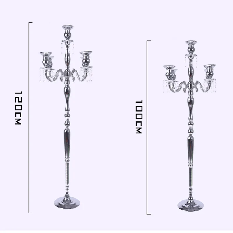 Clearance Sale 5 Candles Floor Metal Iron Large Tall Silver Candelabra