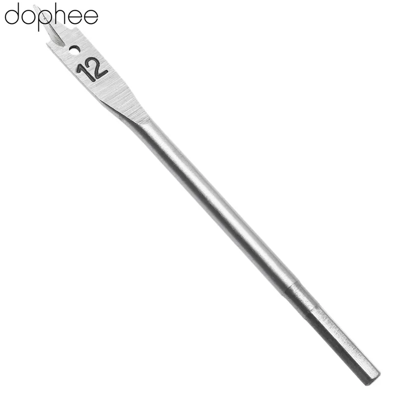 dophee 6-20mm Flat Drills Bits Hex Tool Coated Spade Flat Head Wood Boring Drill Bits Power Tools For Hand Drill Wood Drilling*1
