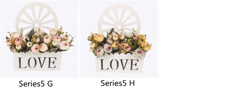 Лидер продаж, 1 комплект(цветок+ ваза) для свадебного украшения, Настенная Корзина для цветов с цветочным букетом, Шелковая Роза, фрукты, домашний декор
