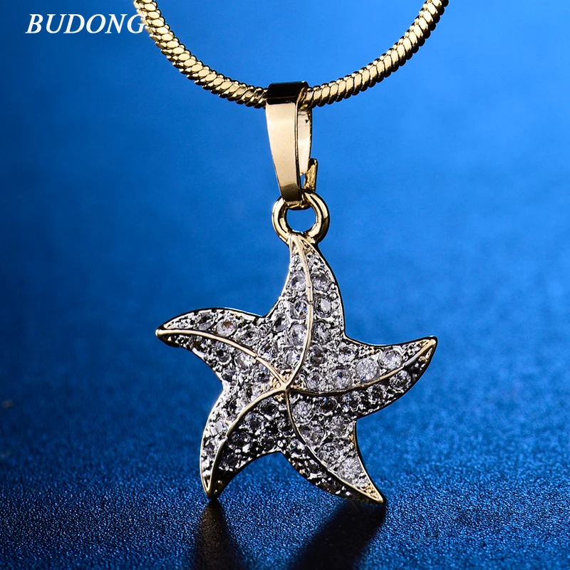BUDONG Trendy Star Israel Pendants& Necklaces Silver/Gold Color Shiny ...