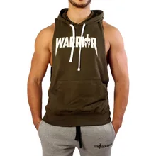 Жилеты для бега для Для мужчин тренажерный зал для обучения фитнесу без рукавов спортивный Быстросохнущий тело компрессия дышащая Спортивная жилетка с капюшоном, куртка