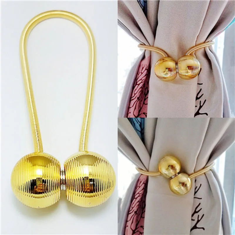 

Flexible Magnetic Curtain Holder Clips Ball Magnet Curtain Buckles Simple Tiebacks For Curtains Modern Shower Embrasse Rideaux