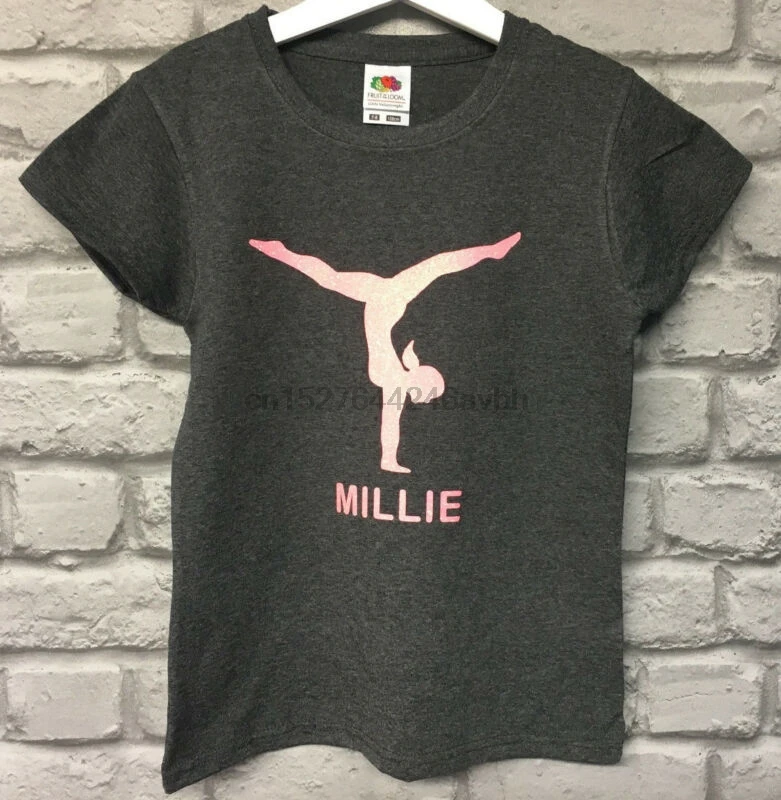 

Girls Gymnastics Gym Dance Acro personalised Any Name T-Shirt Clothing