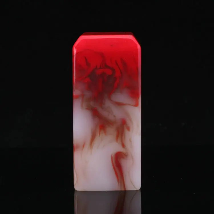 

Chinese handcarved Chicken Bloodstone Square Seal Natural red white Jade Wordless seal
