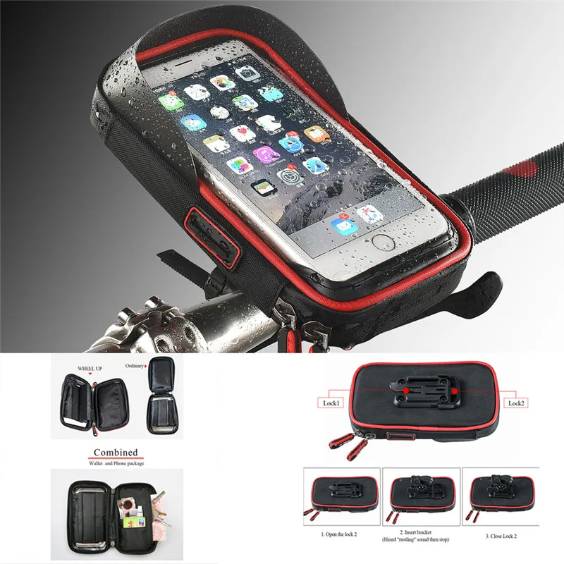 

For Phone&GPS Waterproof Motorcycle Handlebar Sunshade Holder Mount Wallet Case
