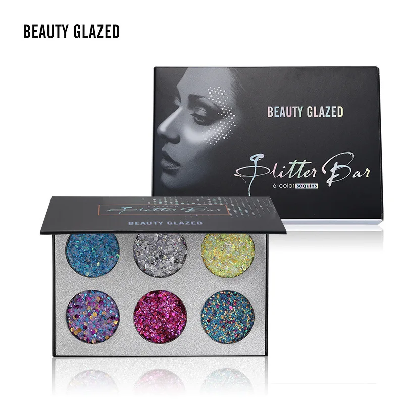 Beauty Glazed блестящие тени для век гелевая Палитра 6 цветов Мерцающая Радуга
