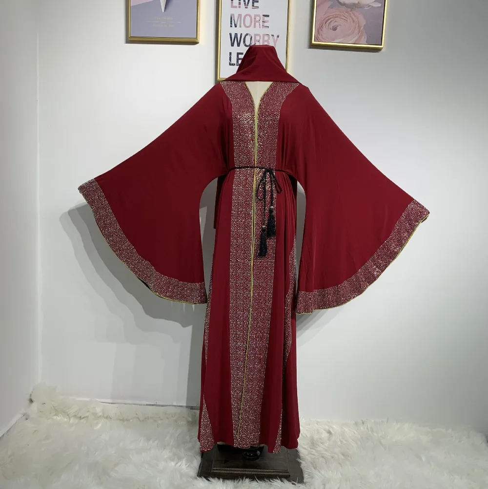 Женское мусульманское платье с бриллиантами abaya длинное кимоно халаты abaya Дубай платье Ближний Восток Рамадан Арабский исламский наряд DQS2199