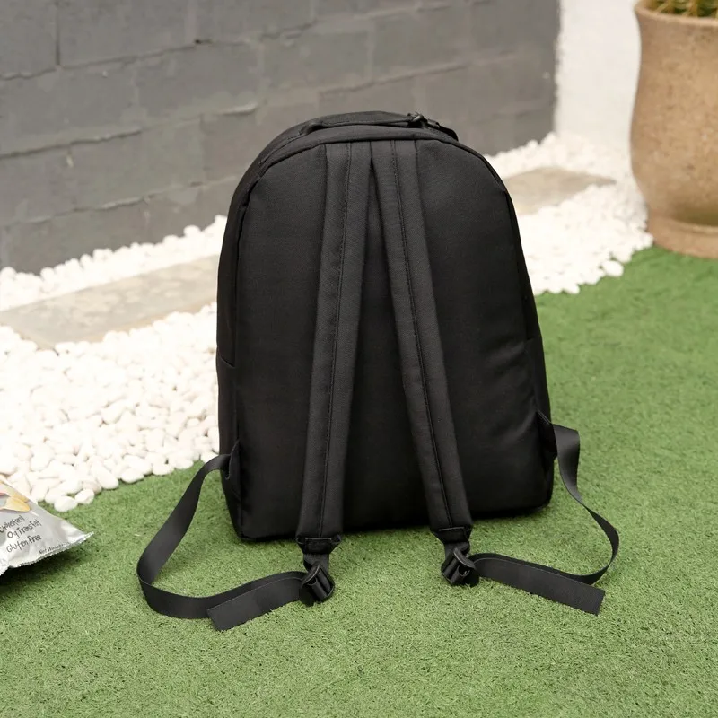 Moon Wood Men's Black Backpack Embroidery Moon Cross Backpack School Bags For Teenagers Girls Boys Students Travel Bag