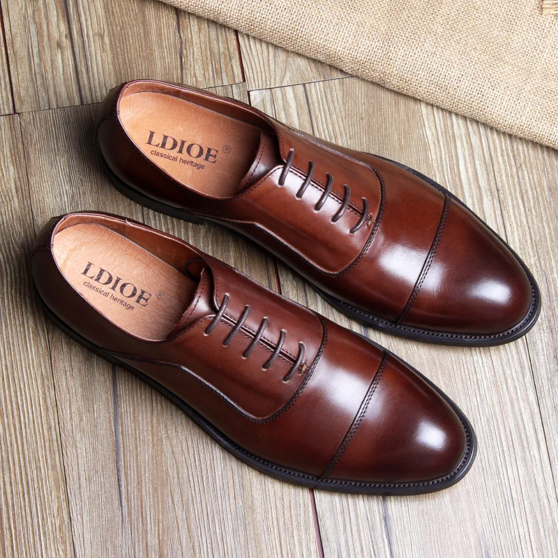 Três Sapatos De brown Dos Vestido Terno Homens Oxford red Britânico Marrom Couro Black Conjunta Apontou Sapatas Casamento Retro q4wXvAxv