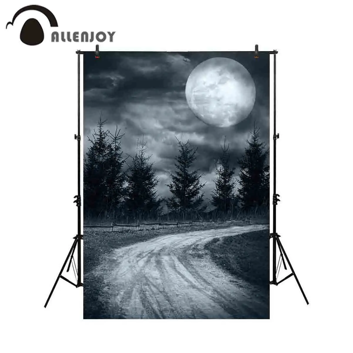 

Allenjoy background for photo studio Halloween night path moon photography backdrop photobooth photocall professional