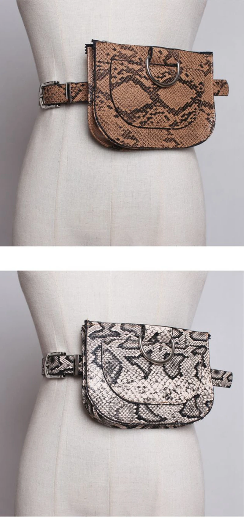Женская поясная сумка из искусственной кожи с змеиным узором, поясная сумка высокого качества