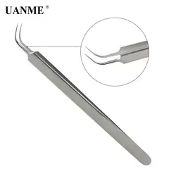 UANME Ultra Precision нержавеющая сталь tweezers изогнутые щипцы-пинцет с тонким наконечником