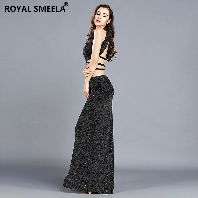 Irregularity special metal woven fabric exquisite flash high elasticity sexy backless belly dance dress performance costume suit