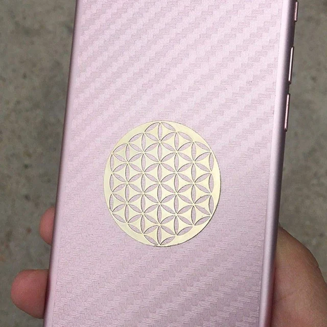4 pieces / set of flower of life new metal energy decoration sticker mobile phone case back sticker cup sticker