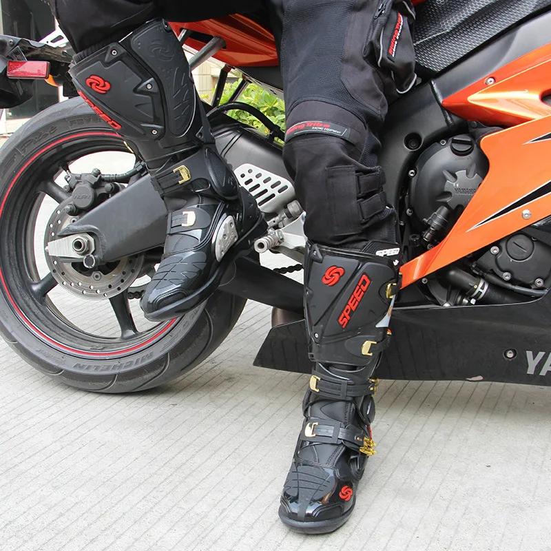Мотоциклетные ботинки Pro biker SPEED Bikers кожаная обувь для мотокросса длинная до
