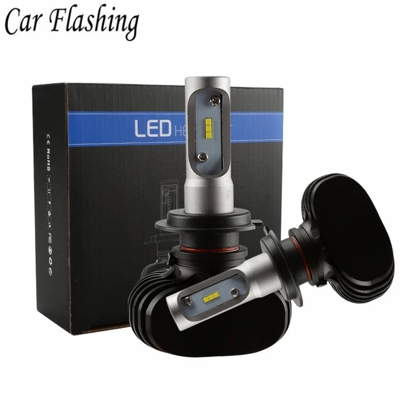 

Car Flashing 1set H7 HB3 9006 HB4 H11 H4 H7 Led H1 Auto Car Headlight S1 N1 50W 8000LM 6500K Automobile Bulb All In One CSP LAMP