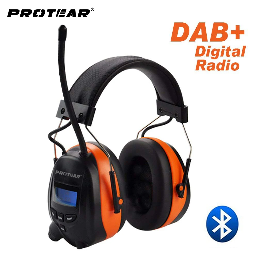 Protear DAB+/DAB/FM радио слуховой протектор 25 дБ литиевая батарея наушники для женщин электронные Bluetooth наушники защита ушей