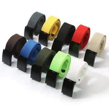 

New Fashion Unisex Casual Solid Color Plain Webbing Canvas Waist Belt Waistband