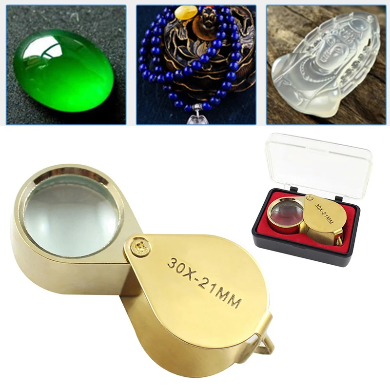 2017 Портативный 30X Мощность 21 мм Jewelers Лупа золото глаз ювелирный магазин Самые