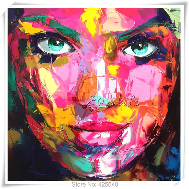 Palette knife painting portrait Francoise Nielly Hand painted Palette