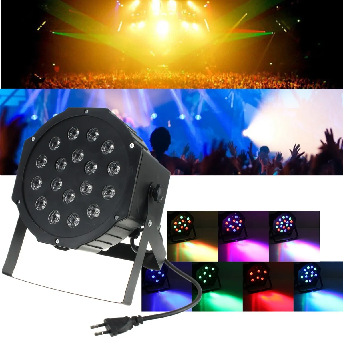 18 Вт RGB LED сценический свет Par DMX 512 Освещение лазерный проектор для вечеринки DJ