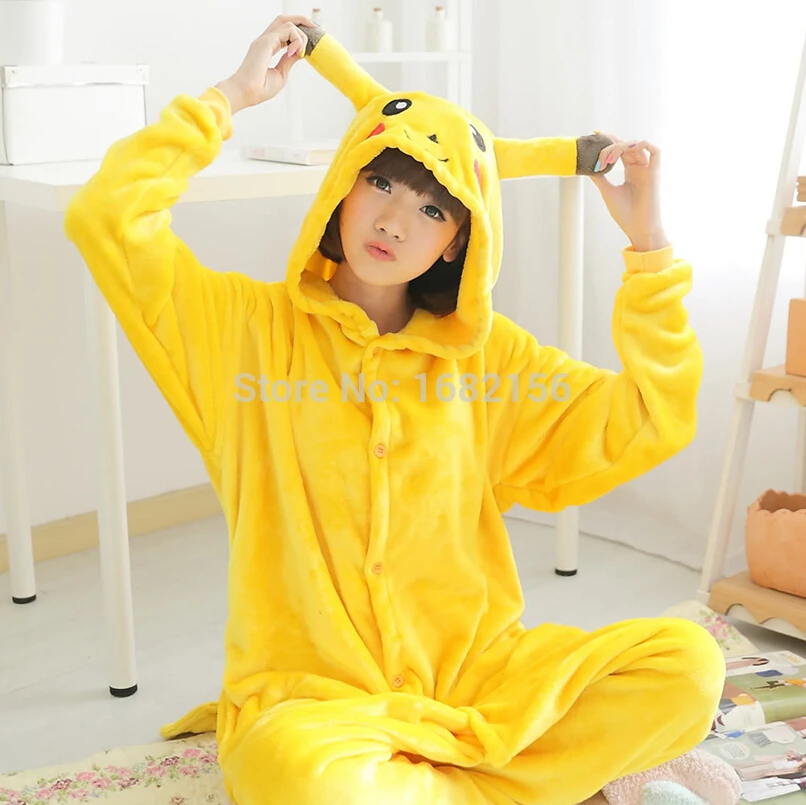 

Kigurumi Adult Onesies Children Pajamas Flannel Cosplay Costume Pikachu Onesie Pyjama For Unisex Halloween Party Sleepwear