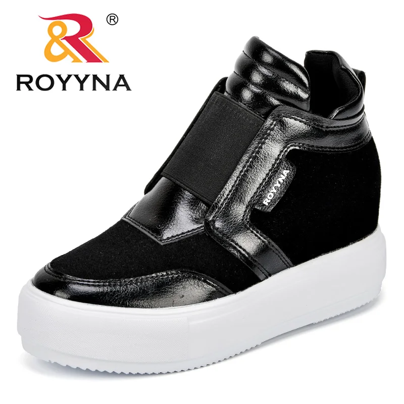 

ROYYNA Women Casual Shoes Autumn 2018 Women Increasing Height Loafer Shoes Fashion Slip-On Microfiber Women Sneakers Lady Flats