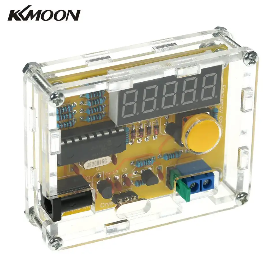DIY frequency meter counter Tester digital Crystal Counter Meter Oscillator Tester with Transparent Case 1Hz~50MHz image 1
