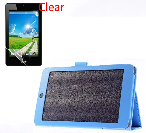 

1x Clear Screen Protector, Luxury Leeche Folio Stand Leather Skin Case Protective Cover For Acer Iconia One 7 B1-730 HD B1-730HD