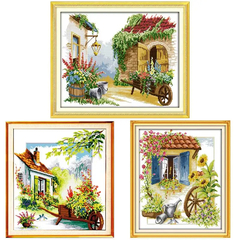 

Little Float Patterns Counted Cross Stitch 11CT 14CT Cross Stitch Sets scenery Chinese Cross-stitch Kits Embroidery Needlework