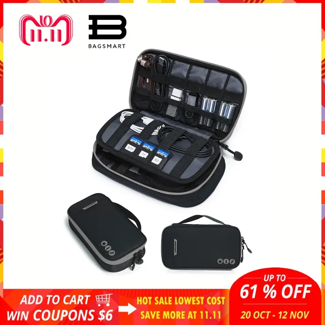 Bagsmart Travel Accessories Portable Electronic Bags For Phone Bagsmart Travel Accessories Portable Electronic Bags For Phone Charger Data Cable Sd Card Usb Earphone Pack