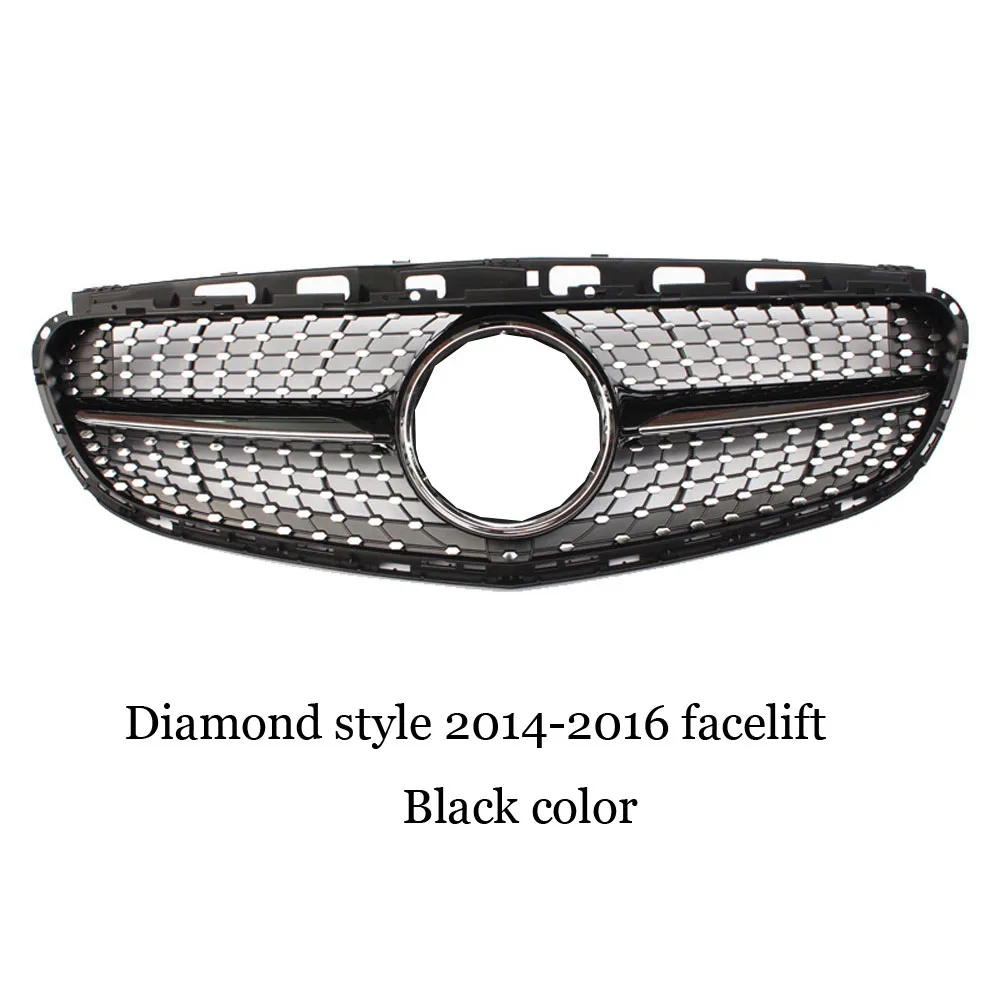 W212 Front Bumper Grille Mesh for Mercedes E class W212 GT / Diamond / AMG Style 2010- E200 E250 E300 E350 E400 - Цвет: Diamond Black 14-16