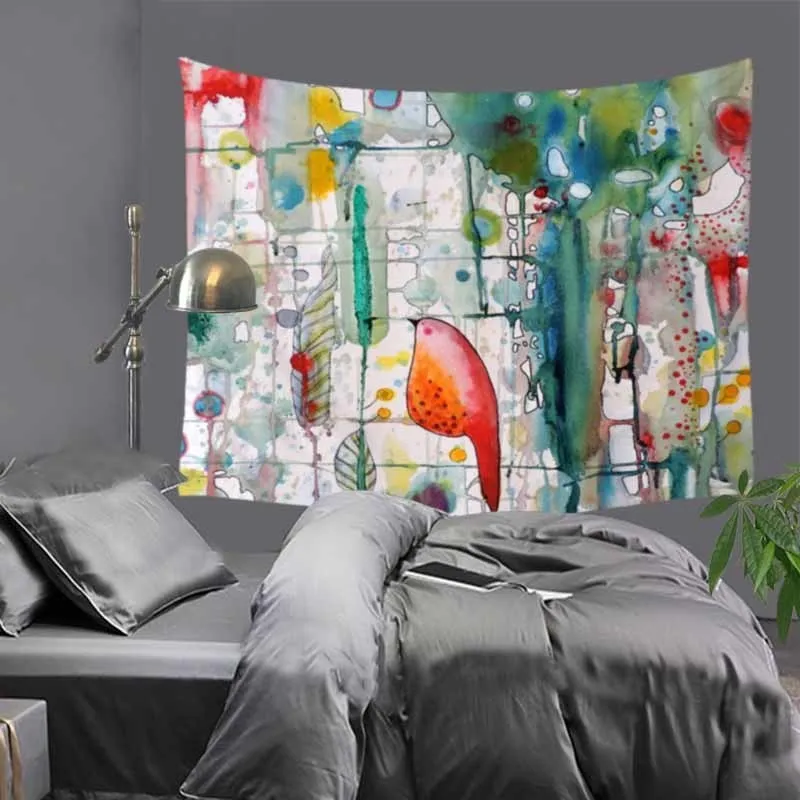 51x60 "евро старинные птицы печатных гобелен хиппи стене висит Мандала ПОКРЫВАЛО БОГЕМНОЙ Общежитие Декор гобеленами скатерть LZJ9