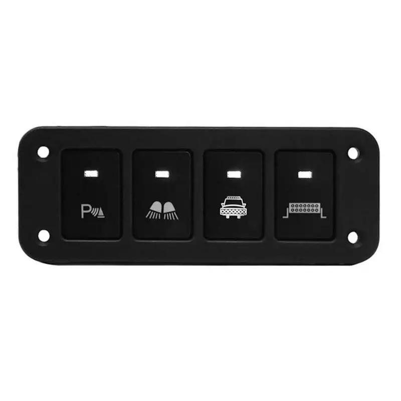 

VODOOL 4-Button ABS shell Headlight Parking Light LED On-Off Rocker Switch Panel white LED Car Truckparking light for Toyata