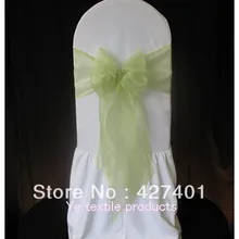 Салатовые банты из органзы для свадебного мероприятия и вечерние украшения
