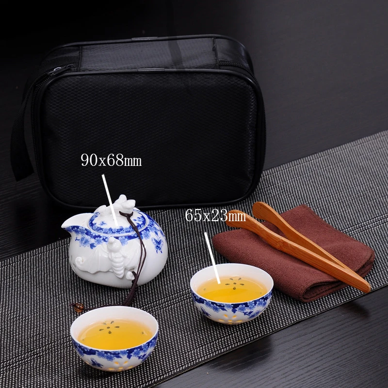 Chinese Kung Fu Teaware Sets Portable Travel Tea Set Ceramic Teapot Teaset Gaiwan Set Tea Cups Of Tea Ceremony Traveller Teaware