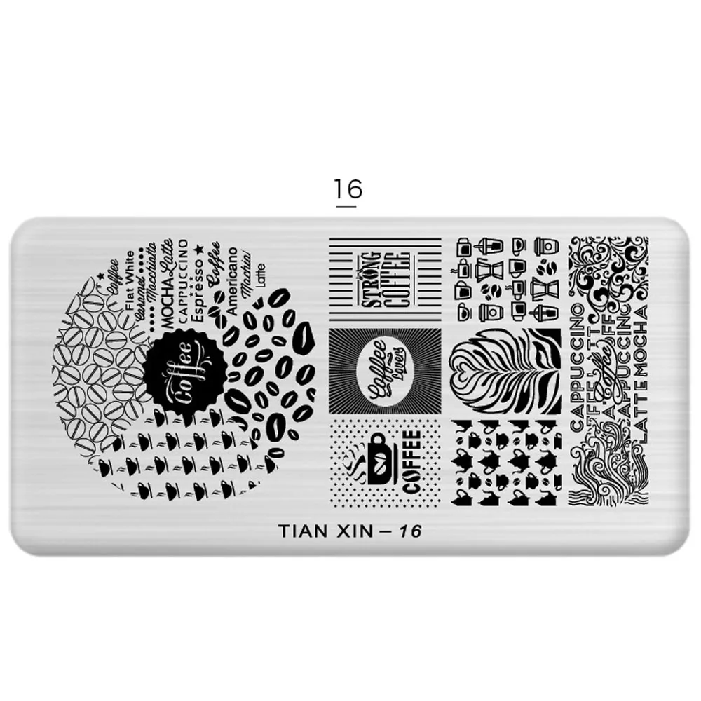 1 Pcs Nail Art Stamp 24 Styles Stamping Image Plate 6*12cm Stainless Steel Nail Template Manicure Stencil Tools - Цвет: 16