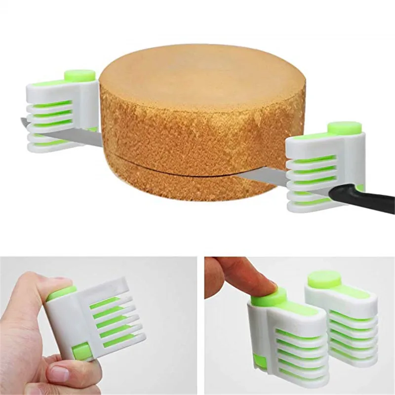 2 Pcs 5 Layers DIY Cake Bread Cutter Leveler Slicer Set Cutting Fixator