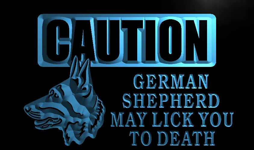 

LM180- Caution German Shepherd Lick Dog Led Light Sign