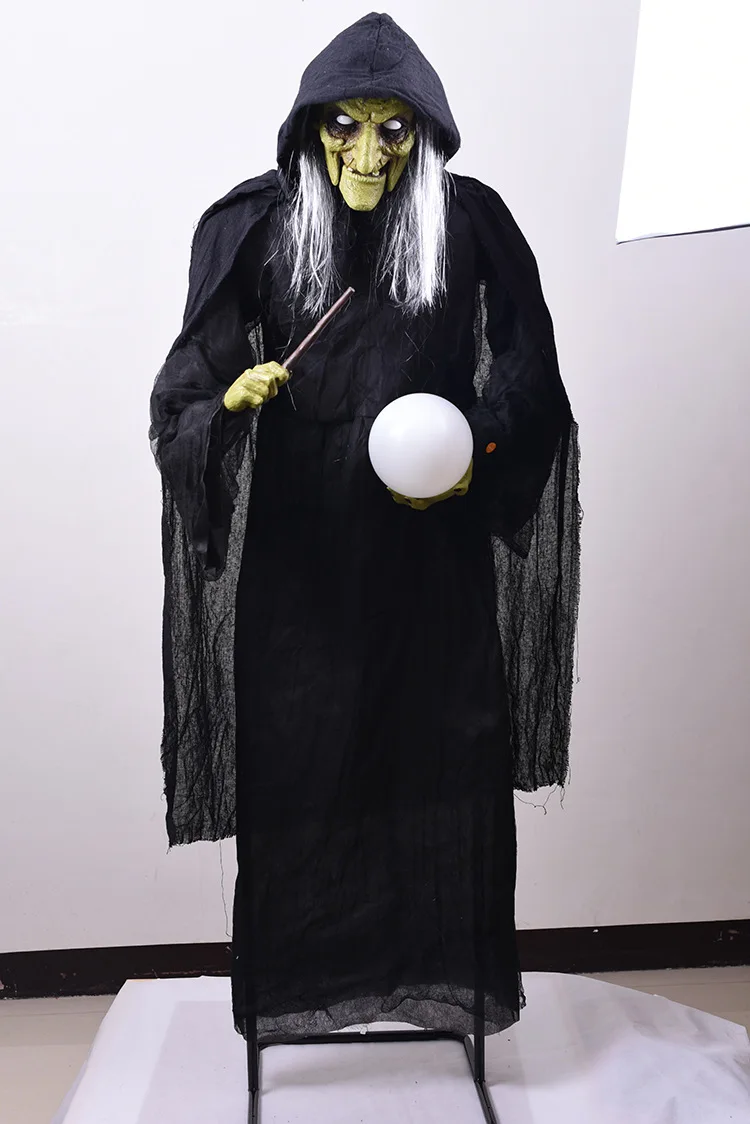 Cosplay&ware Halloween Party Decorations Horror Layout Crawling Ghosts Voice Control Toy Electric Eye Glow Ghost Haunted Prop -Cosplayware Store