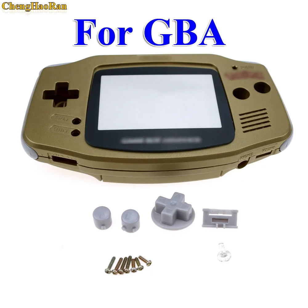 

ChengHaoRan 5sets Gold Golden shell case housing for gameboy advance GBA with pika chu poke mon protector screen lens