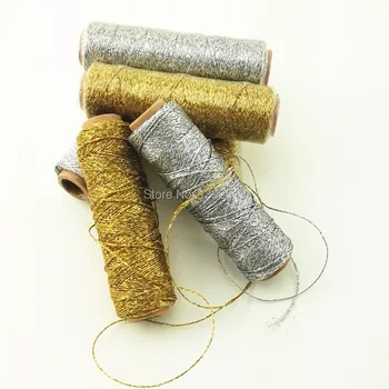 

Free Shipping 50pcs/Lot Gift Package Gold/Silver Rope Twine 110yard/spool 12 PLY for Birthday Party DIY Decorated Baker Twine