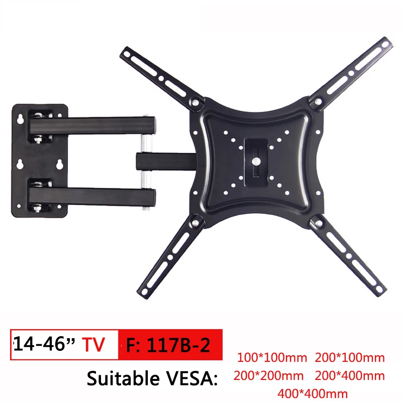 Полный движения ТВ настенное крепление ТВ кронштейн для 10-70 дюймов наклон поворотный кронштейн тв стенд ПК кронштейн для монитора вращающийся ТВ держатель