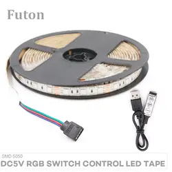 DC5V RGB USB 3 переключатель Управление светодиодный свет Газа SMD5050 Водонепроницаемый гибкий светодиодный лента для ТВ Подсветка, под шкафом и DIY