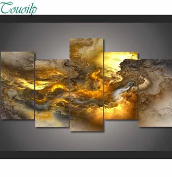 

abstract fantasy home decoration 5d diy diamond painting 5 pcs resin square full diamond embroidery triptych Cross Stitch