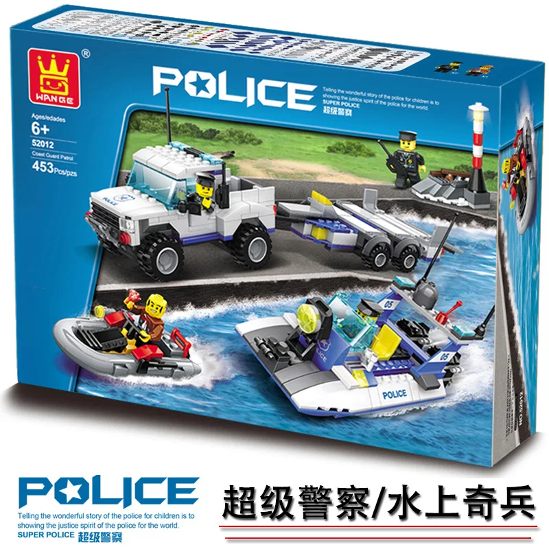 

Model building kits compatible with lego city Coast Guard 3D blocks Educational model building toys hobbies for children