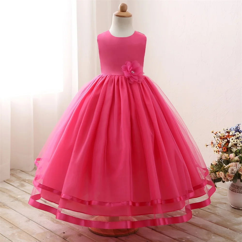 Gorgeous Baby Girl Long Evening Dress Wedding Gown Children S